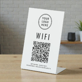 Wifi QRコード ビジネスロゴ スキャンで接続 台座サイン