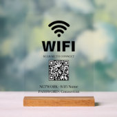 WiFi QRコード ホワイトアクリルサイン アクリルサイン (ニュートラル)