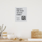 WiFi QRコード 簡単接続 ネットワークアクセス ポスター (キッチン)