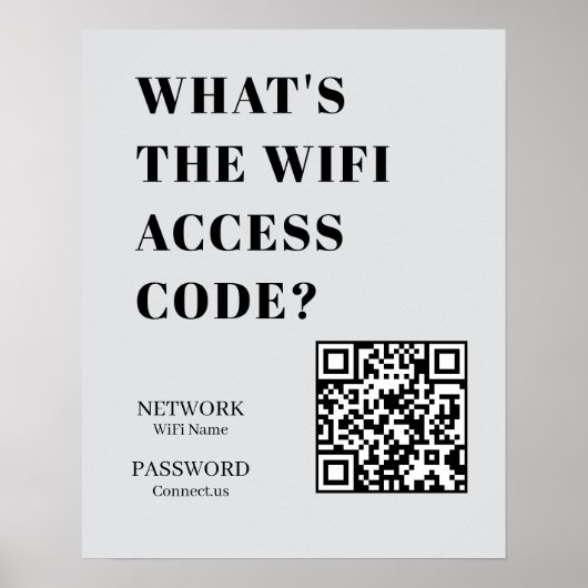 WiFi QRコード 簡単接続 ネットワークアクセス ポスター (正面)