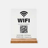 WiFi QR Code White Acrylic Sign アクリルサイン (正面)