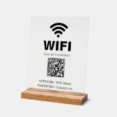 WiFi QR Code White Acrylic Sign アクリルサイン (傾斜)