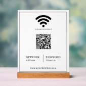 WiFi QR Network Acrylic Sign アクリルサイン (ニュートラル)