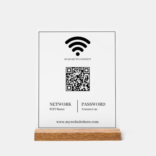 WiFi QR Network Acrylic Sign アクリルサイン (正面)