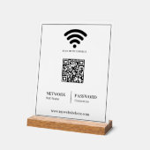 WiFi QR Network Acrylic Sign アクリルサイン (傾斜)