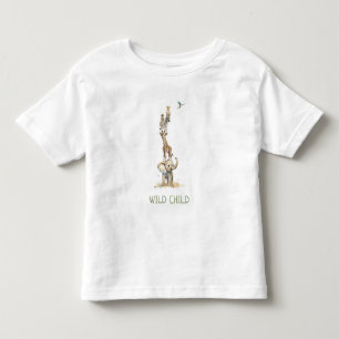 WiILDチャイルドジャングルサファリアニマルトドラーTシャツ トドラーTシャツ