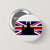 Wiinston Churchillイギリスのブルドッグ 缶バッジ (正面&裏面)