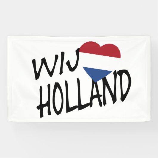 WijハートフラッグHolland bk on wt bnrcnt 横断幕 (横)