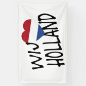 WijハートフラッグHolland bk on wt bnrcnt 横断幕 (縦)