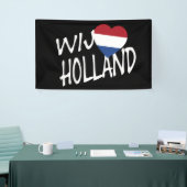 WijハートフラッグHolland wt on bk bnrcnt 横断幕 (トレードショー)