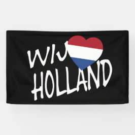 WijハートフラッグHolland wt on bk bnrcnt 横断幕
