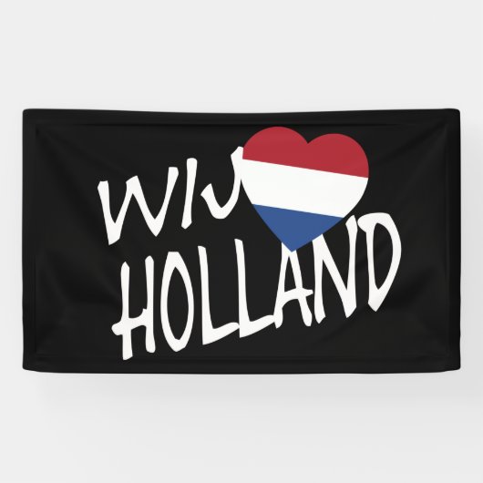 WijハートフラッグHolland wt on bk bnrcnt 横断幕 (横)