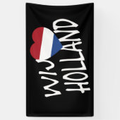 WijハートフラッグHolland wt on bk bnrcnt 横断幕 (縦)