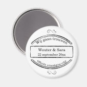 Wij gaan trouwen | ronde save the date magneet マグネット (正面/裏面)