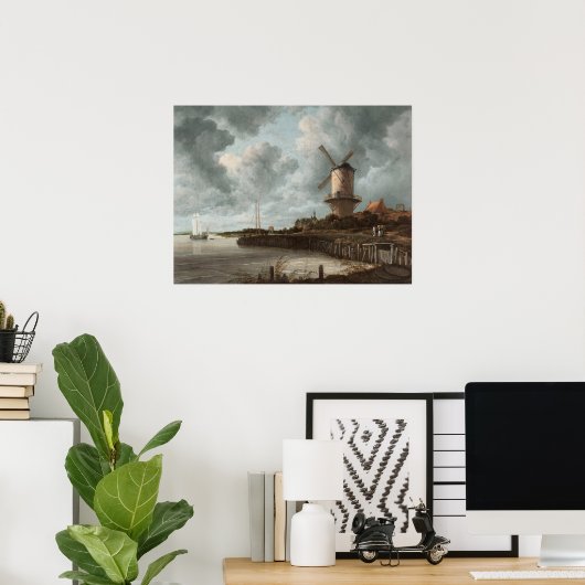 Wijk bij DuurstedeのJacob van Ruisdael Windmill ポスター (ホームオフィス)