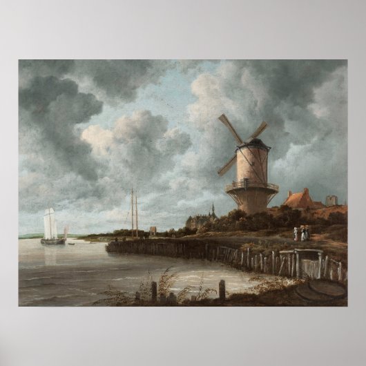 Wijk bij DuurstedeのJacob van Ruisdael Windmill ポスター (正面)