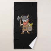 Wikinger Krieger mit Vollbart und Rüstung バスタオル (バスタオル)