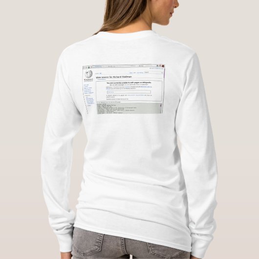 wikipediaがユーザーのワイシャツをいかに調査するか tシャツ (裏面)