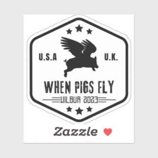 Wilbur Pig: When Pigs Fly 3"ステッカー シール