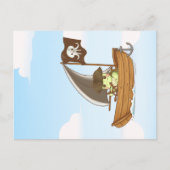 Wilbur the Turtle Sailing the Seas Pirate Ship  ポストカード (正面)