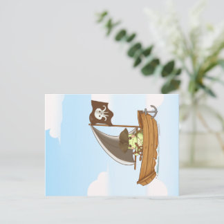 Wilbur the Turtle Sailing the Seas Pirate Ship  ポストカード