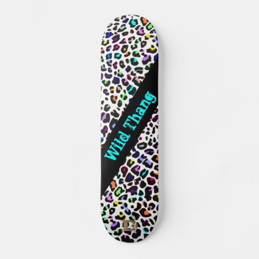 Wild カラフル Leopard Print Ddブランド スケートボード (正面)