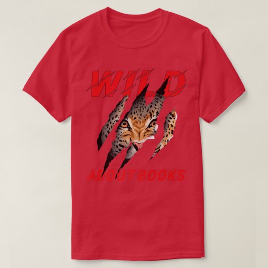 Wild About Books Leopard Claw I Love Reading Book Tシャツ (デザイン正面)