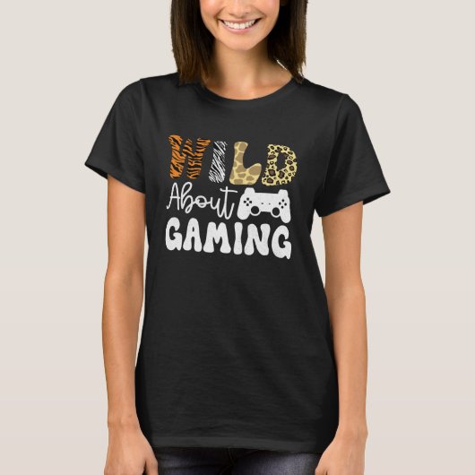 Wild About Gaming Gamer  Boys Video Gaming Men Tシャツ (正面)