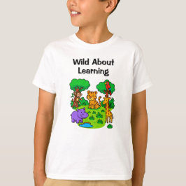 Wild About Learning 〜子供のためのジャングルデザイン Tシャツ