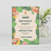 Wild About Monkeys Birthday Invitations 招待状 (スタンド正面)