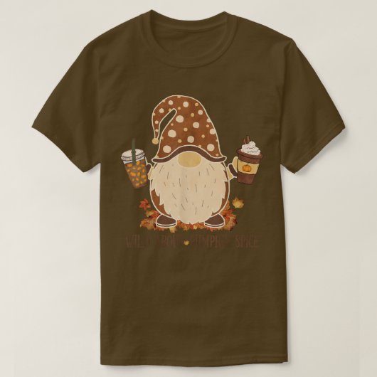 Wild About Pumpkin Spice Cute Gnome Fall Leaves Th Tシャツ (デザイン正面)