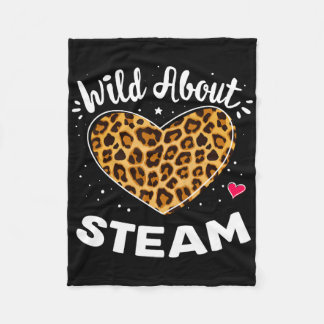 Wild About Steam Leopard Squad Stem Byck To School フリースブランケット