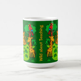 Wild About Teaching  Jungle Animal Mug for Teacher コーヒーマグカップ