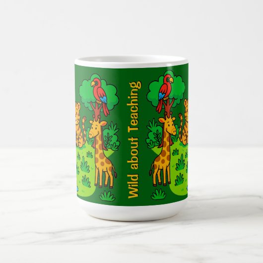 Wild About Teaching  Jungle Animal Mug for Teacher コーヒーマグカップ (中央)