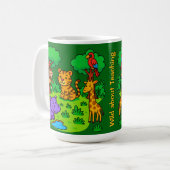 Wild About Teaching  Jungle Animal Mug for Teacher コーヒーマグカップ (正面左)