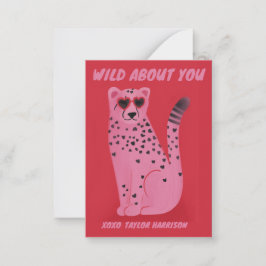 Wild About You Cheetah教室バレンタインデーカード ノートカード