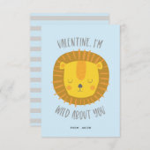 Wild about you Valentine Card Blue 招待状 (正面/裏面)