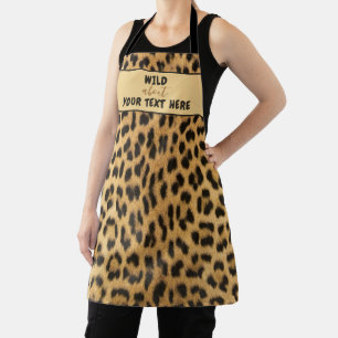 WILD ABOUT YOUR TEXT LEOPARD PRINTカスタム エプロン