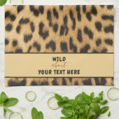 WILD ABOUT YOUR TEXT LEOPARD PRINTカスタム キッチンタオル (折り畳み)