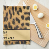 WILD ABOUT YOUR TEXT LEOPARD PRINTカスタム キッチンタオル (四つ折り)