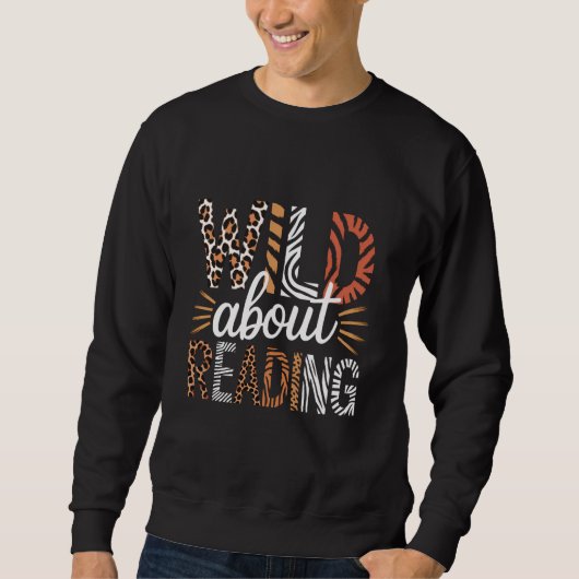 Wild About's 読 Books Reader Lover Bookworm Lib スウェットシャツ (正面)