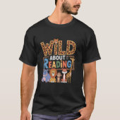 Wild About's 読 Books Reader Lover Bookworm Lib Tシャツ (正面)