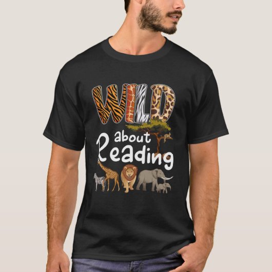 Wild About's Books 読 Reader Bookworm Libraria Tシャツ (正面)