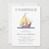 Wild Adventure Baby Shower Sailboat 招待状 (正面)