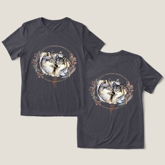 Wild Affection ～恋するオオカミのイラスト～ トライブレンドＴシャツ (デザイン正面&裏面)