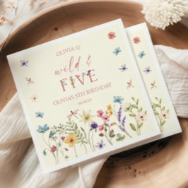 Wild and Five ワイルドフラワー 5歳の誕生日パーティー スタンダードカクテルナプキン
