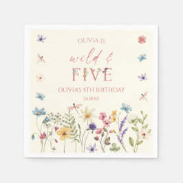Wild and Five ワイルドフラワー 5歳の誕生日パーティー スタンダードカクテルナプキン