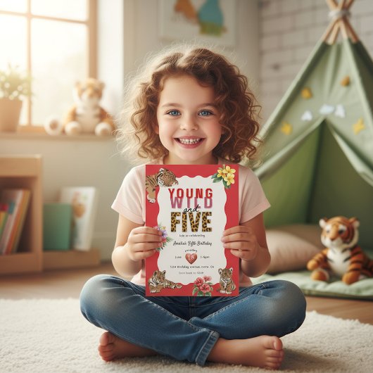 Wild and Five Tiger Cub Jungle Party 招待状