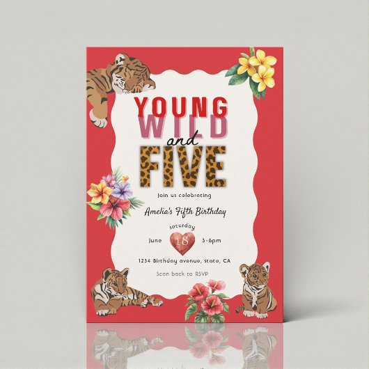 Wild and Five Tiger Cub Jungle Party 招待状