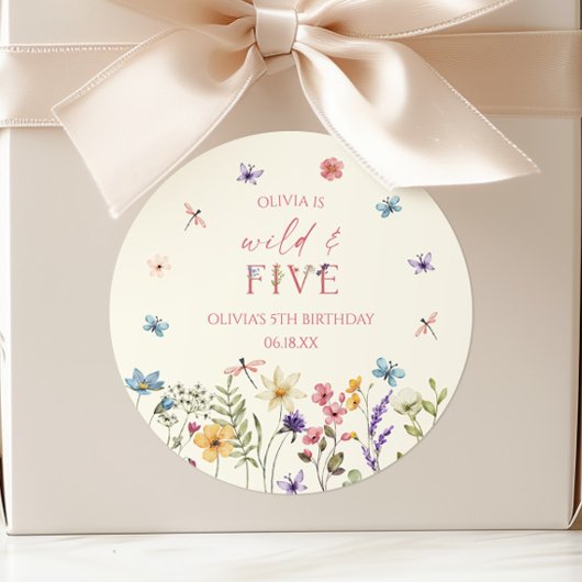 Wild and Five Wildflower 5th Birthday Party ラウンドシール